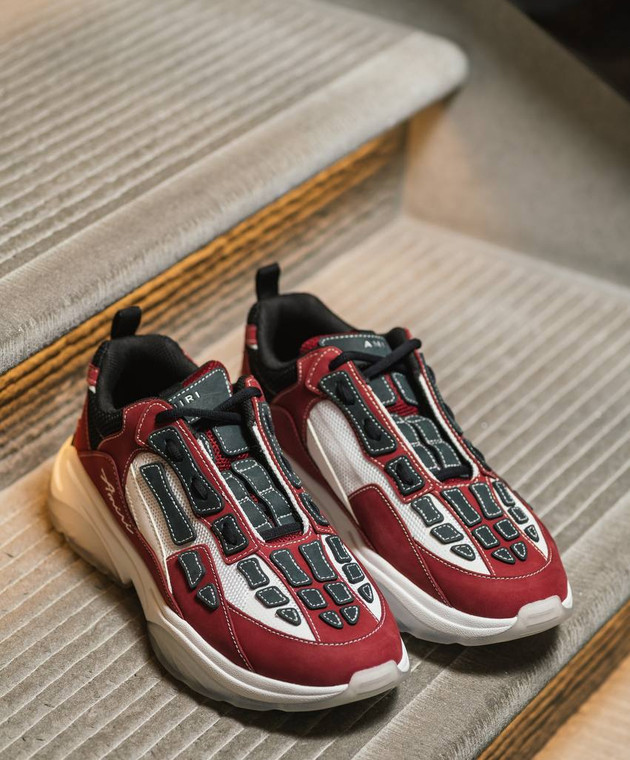 AMIRI Bone Runner burgundy combo sneakers AMFOSR1091 shop with