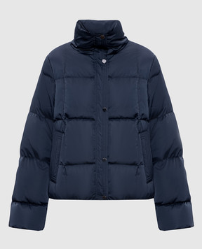 Peserico Blue down jacket with brand patch S2410606104