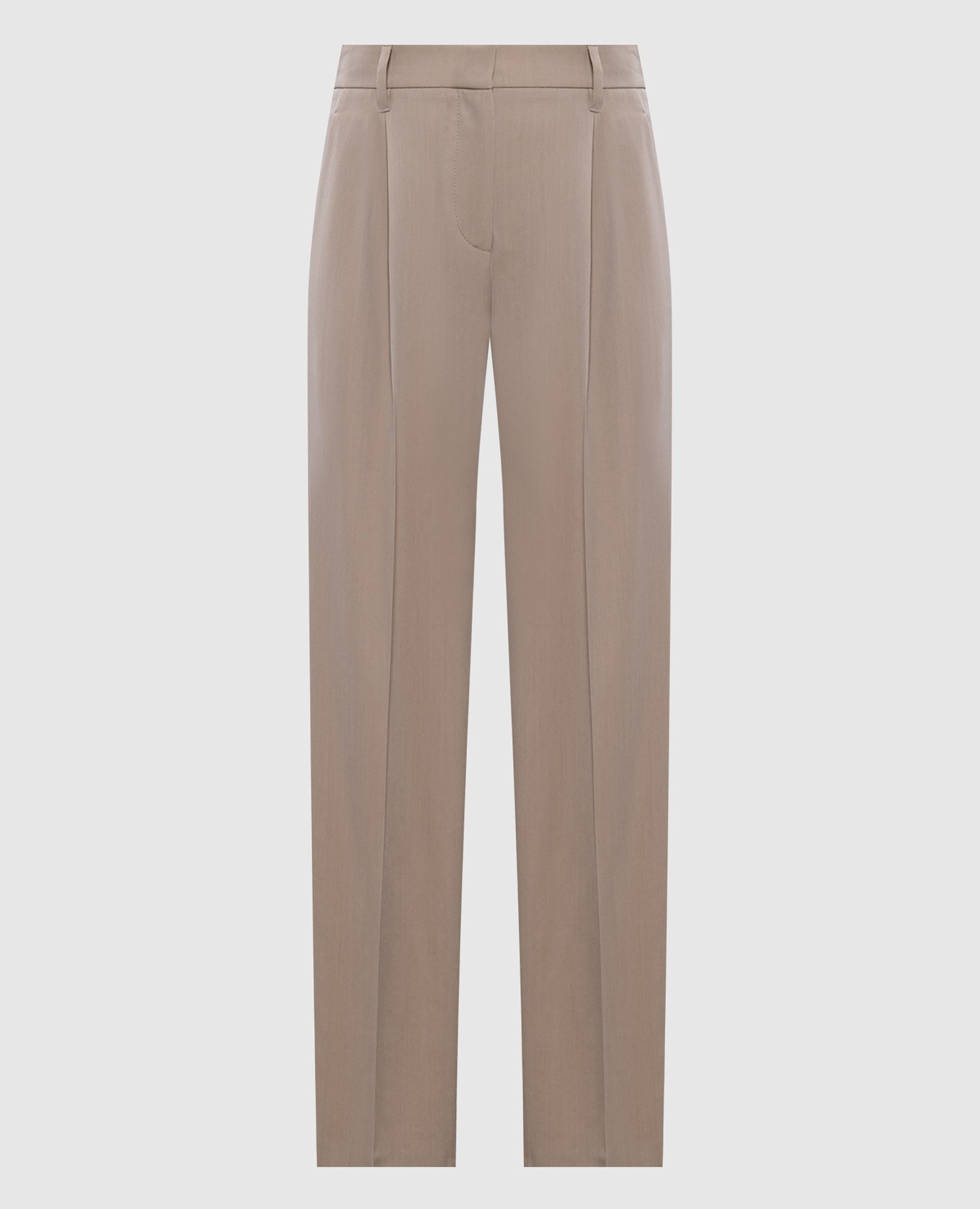 Beige pants with wool with monil chain