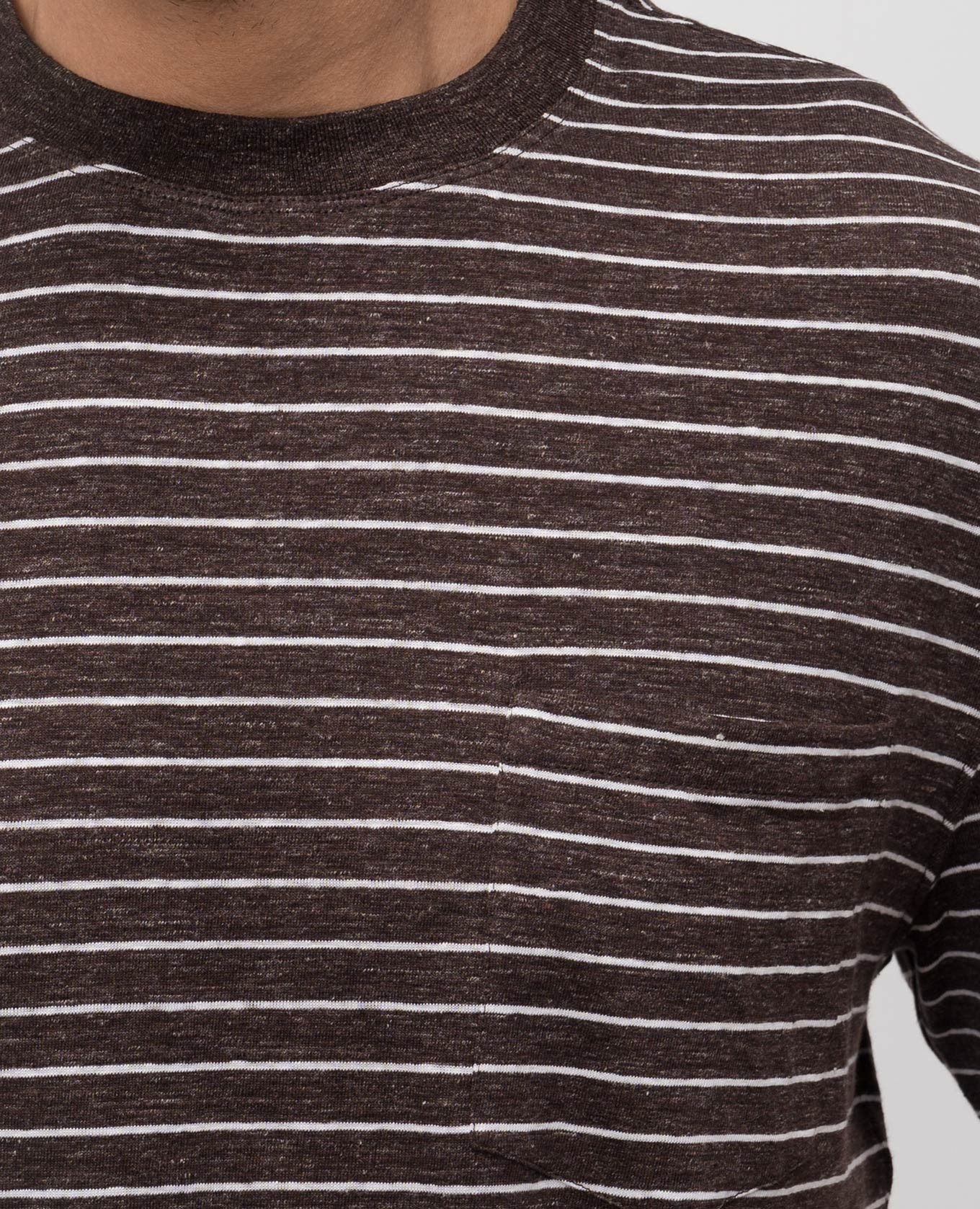 

Brown striped linen T-shirt Brunello Cucinelli