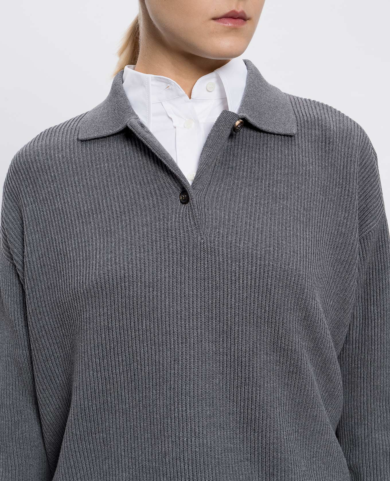 

Gray sweater with monil chain Brunello Cucinelli, Grey