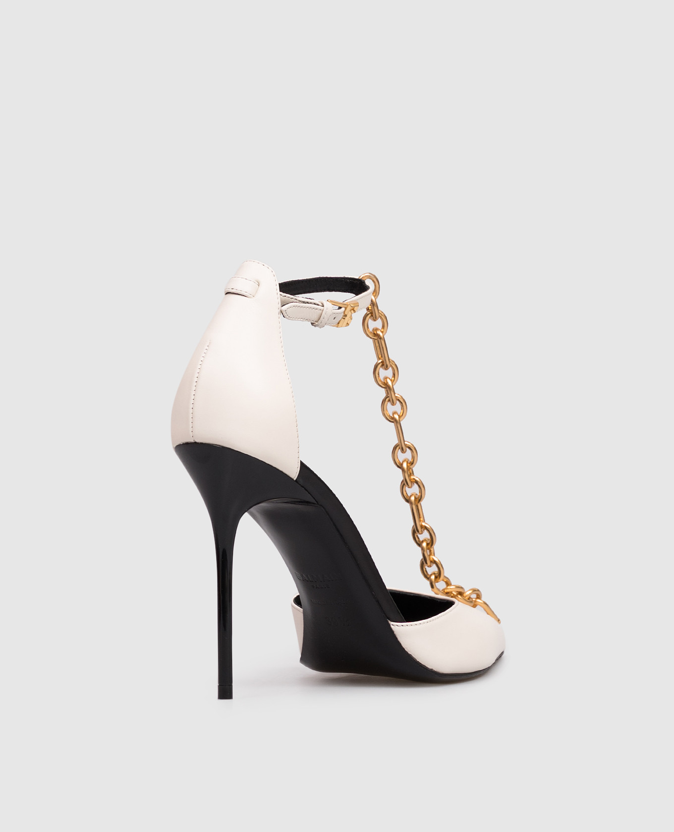 

Sync beige leather sandals with chain Balmain