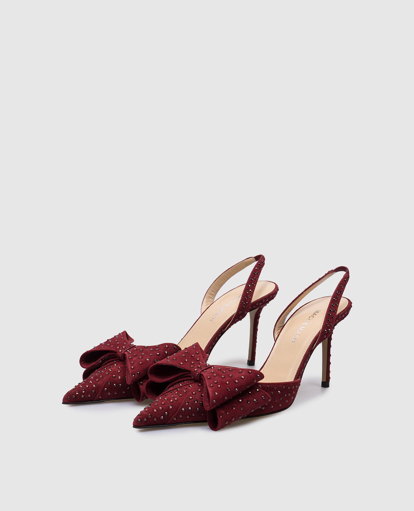

LE CADEAU maroon suede slingbacks with crystals Mach&Mach, Burgundy