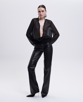 The Attico Black blouse with a sclera print 251WCE00003PAA085RA