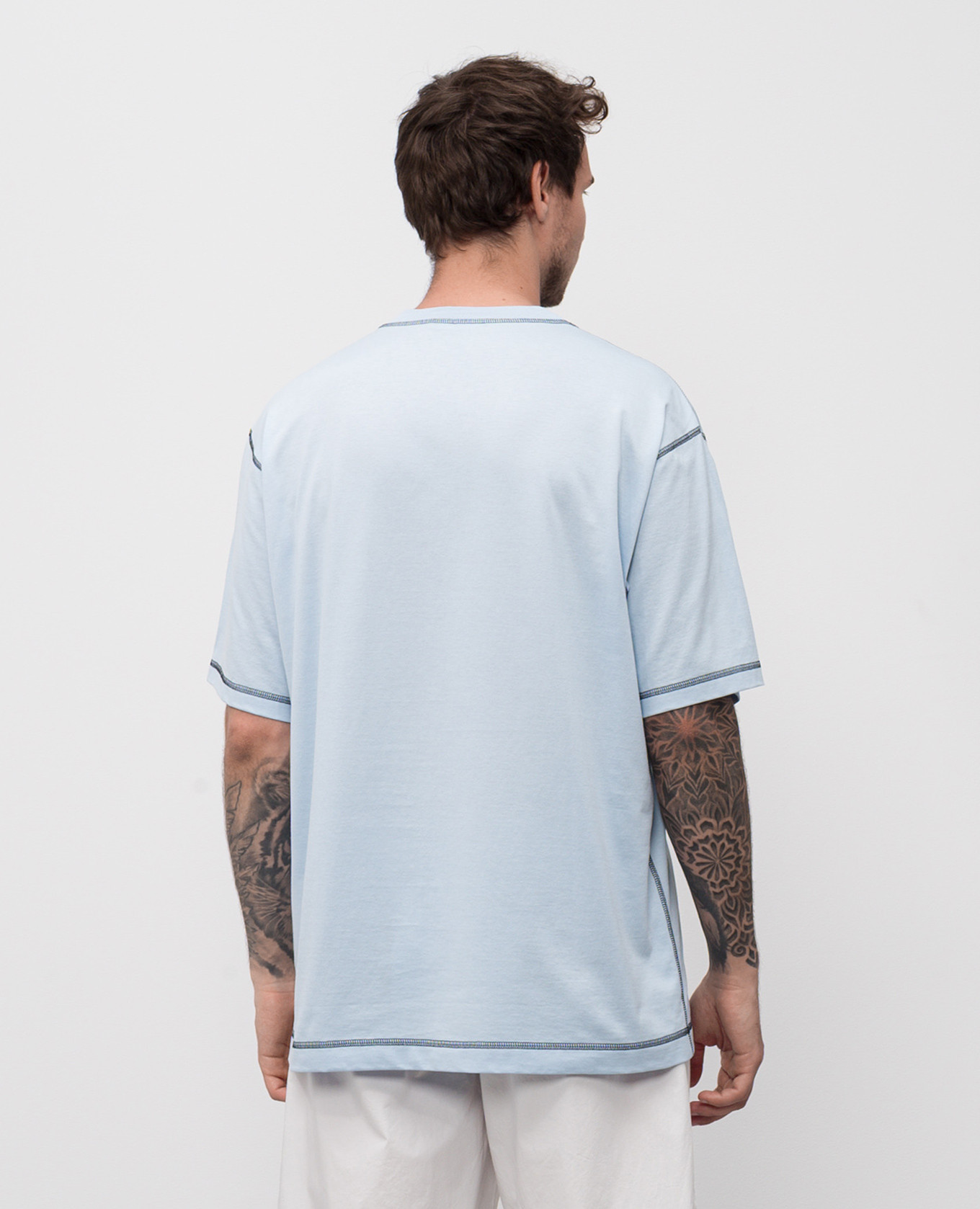 

Blue T-shirt with textured logo Dolce&Gabbana, Light blue