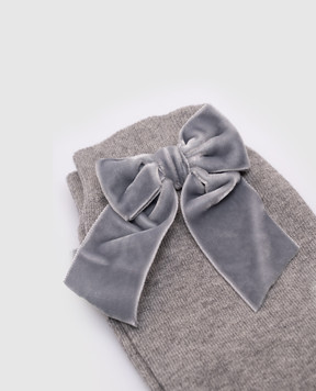 Story Loris Children's gray knee-high socks with bows 2084910