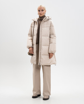 Be Florence Beige down jacket with logo FB2581