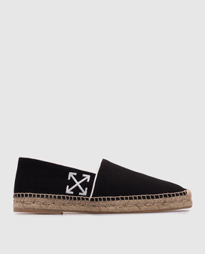 Off-White Black Biarritz espadrilles with Arrow embroidery OMIB007C99FAB001