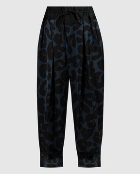 Jil Sander Blue pants in an animalistic print J01KA0139JTN347