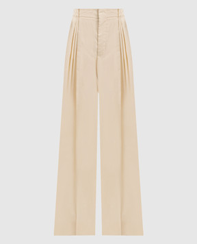 Bottega Veneta Yellow pants with silk 793118V3YS0