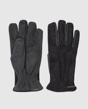 Peserico Gray combination gloves with wool R77004C0CC652