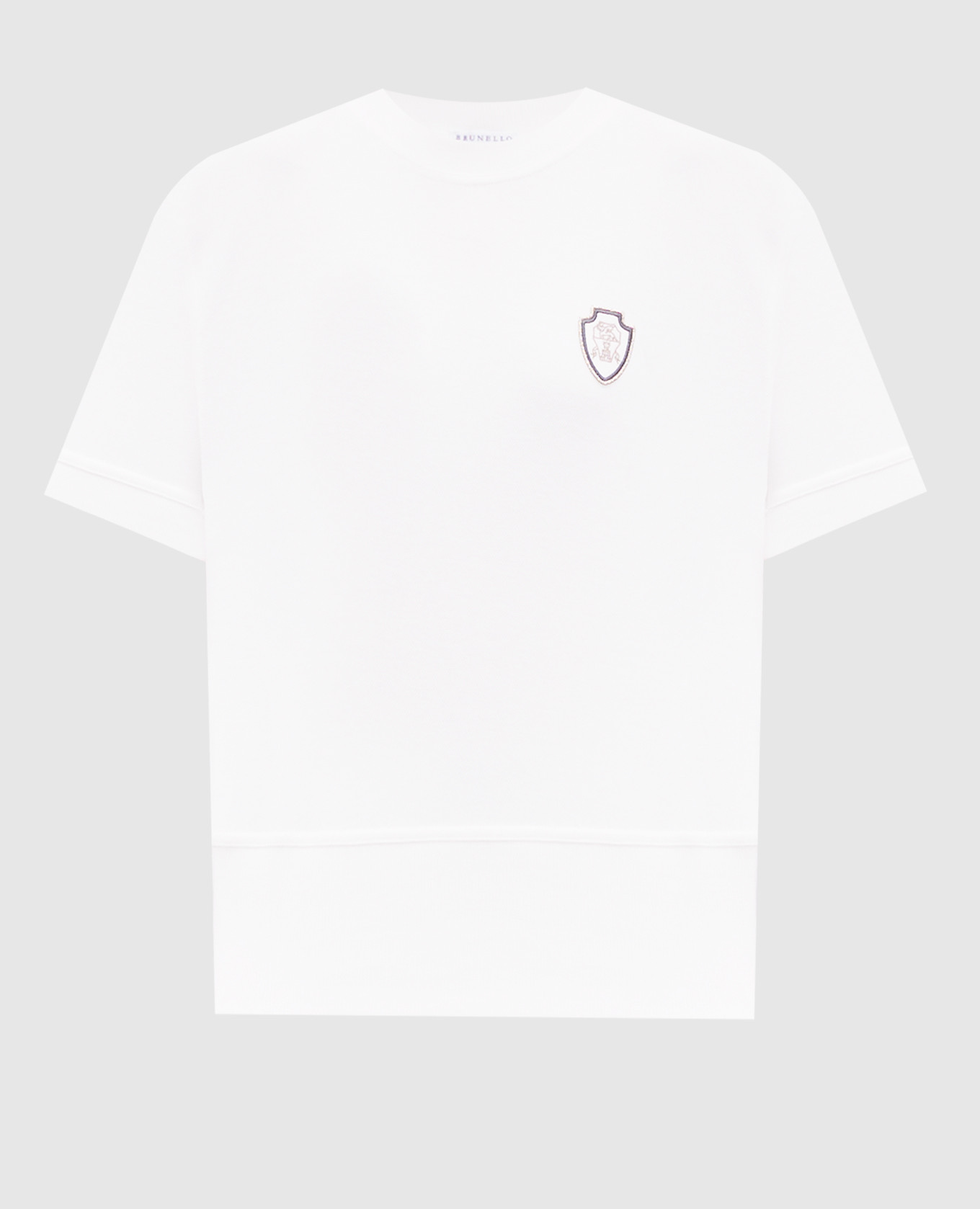 

White T-shirt with logo patch Brunello Cucinelli