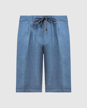 Cashmere&Whiskey Blue linen shorts 0255500195