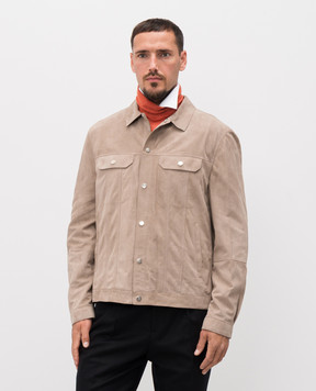 Brunello Cucinelli Beige suede jacket MPCFN2042