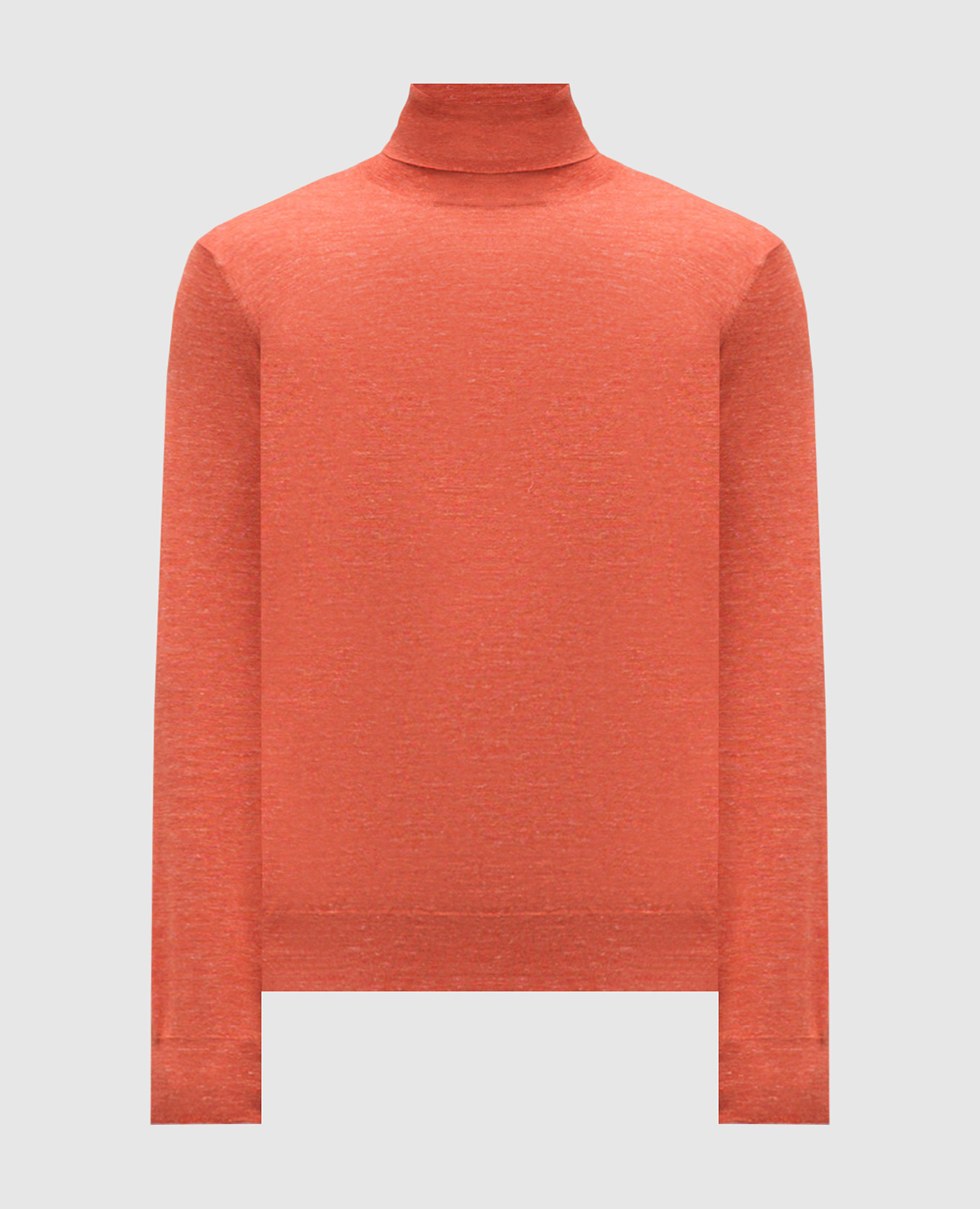 Orange cashmere, silk and linen turtleneck Brunello Cucinelli