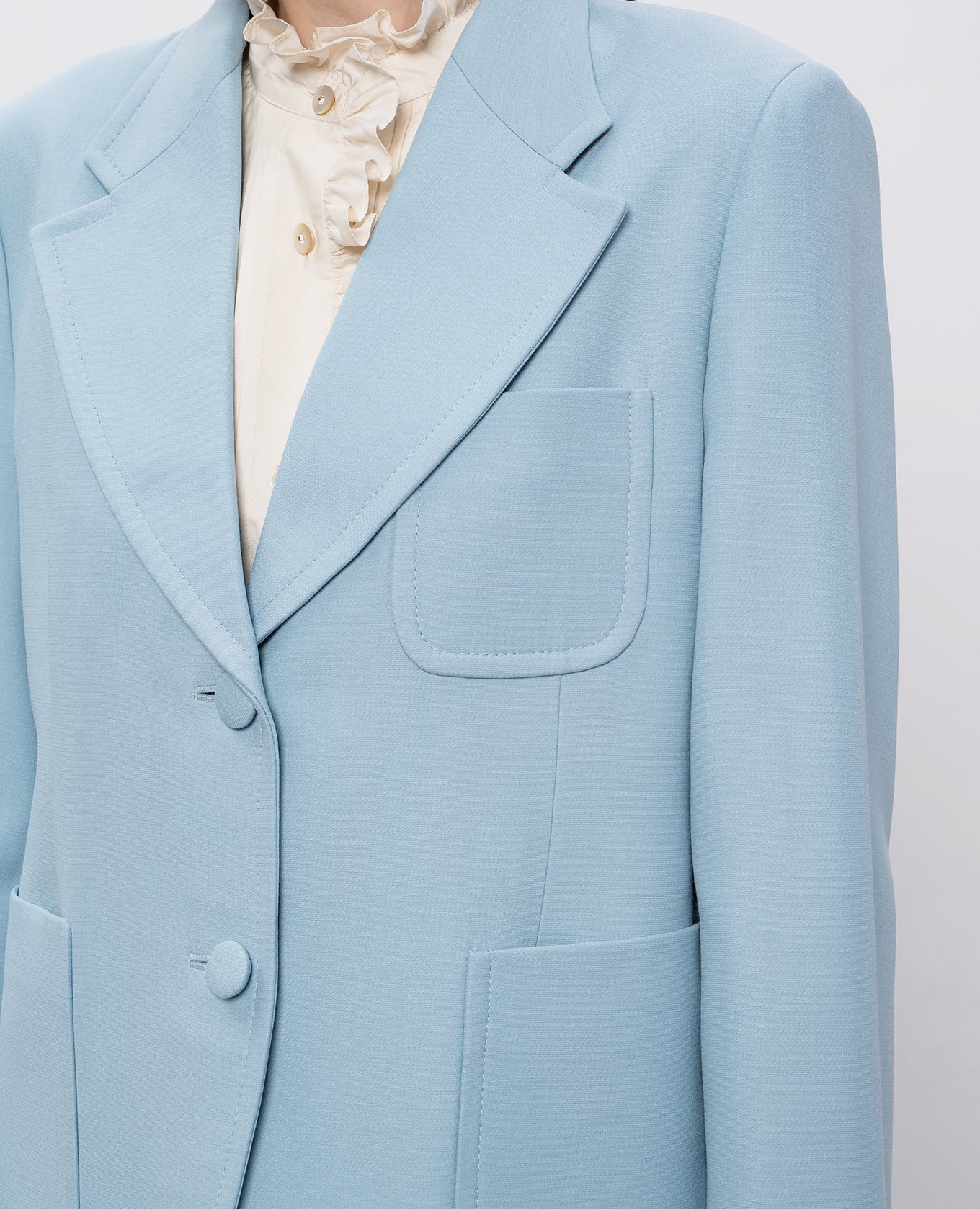 Blue wool and silk jacket Valentino 5
