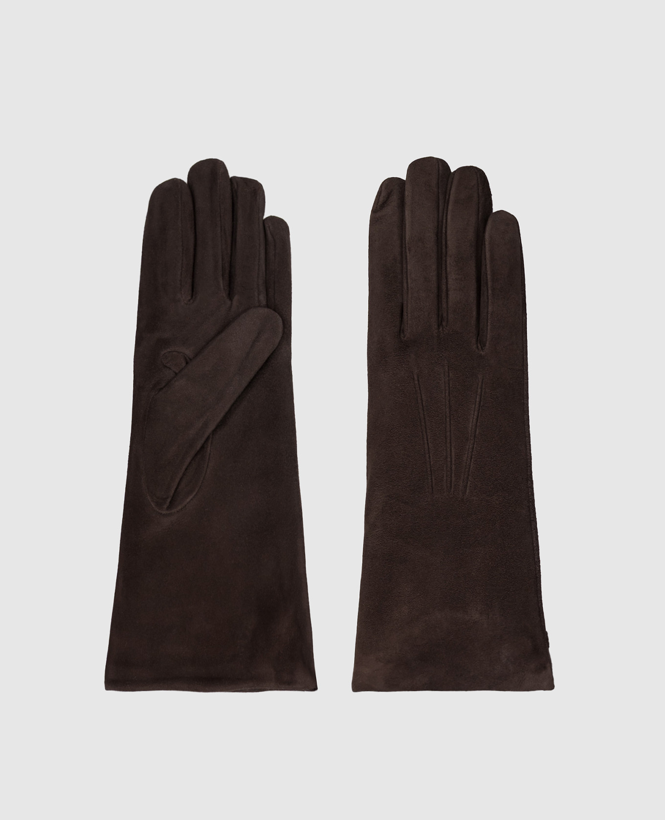 Brown leather gloves with strap Sermoneta Gloves