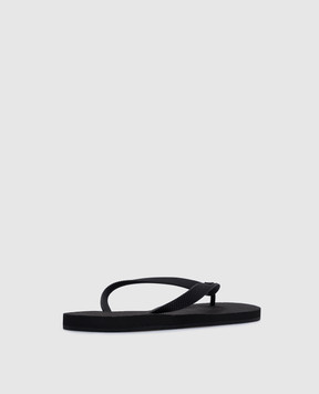 Vetements Black flip-flops with textured logo UA66SL100Bm
