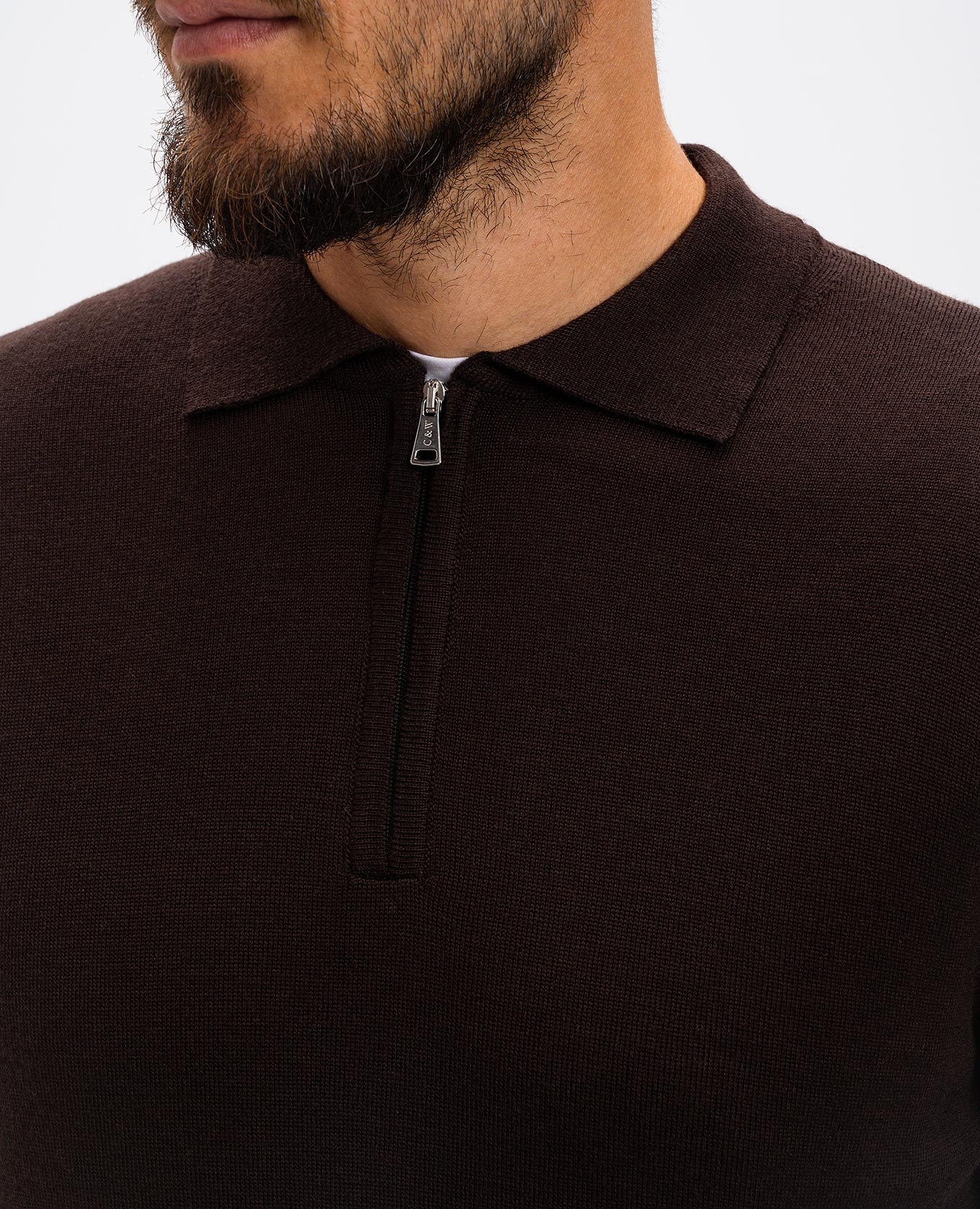 

Brown merino wool polo shirt Cashmere&Whiskey