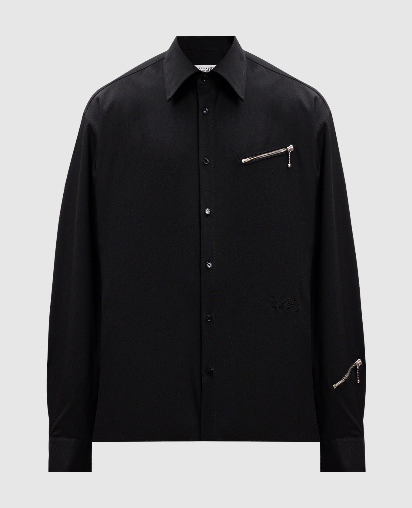 Black shirt with logo embroidery maison margiela mm6