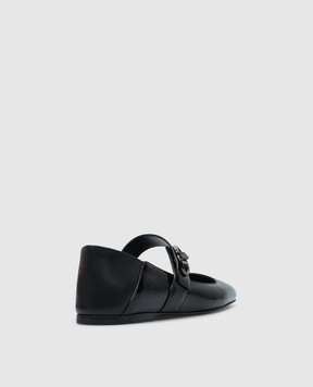 Valentino Black patent leather ballet flats with VLogo Signature logo 5W2S0JV2IZM
