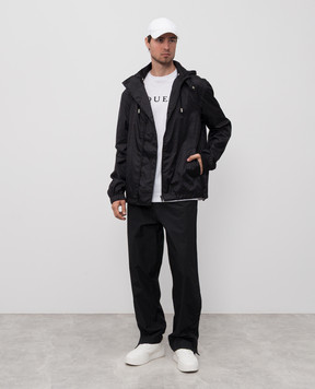 Alexander McQueen Black windbreaker with Skull pattern 838592QRACA