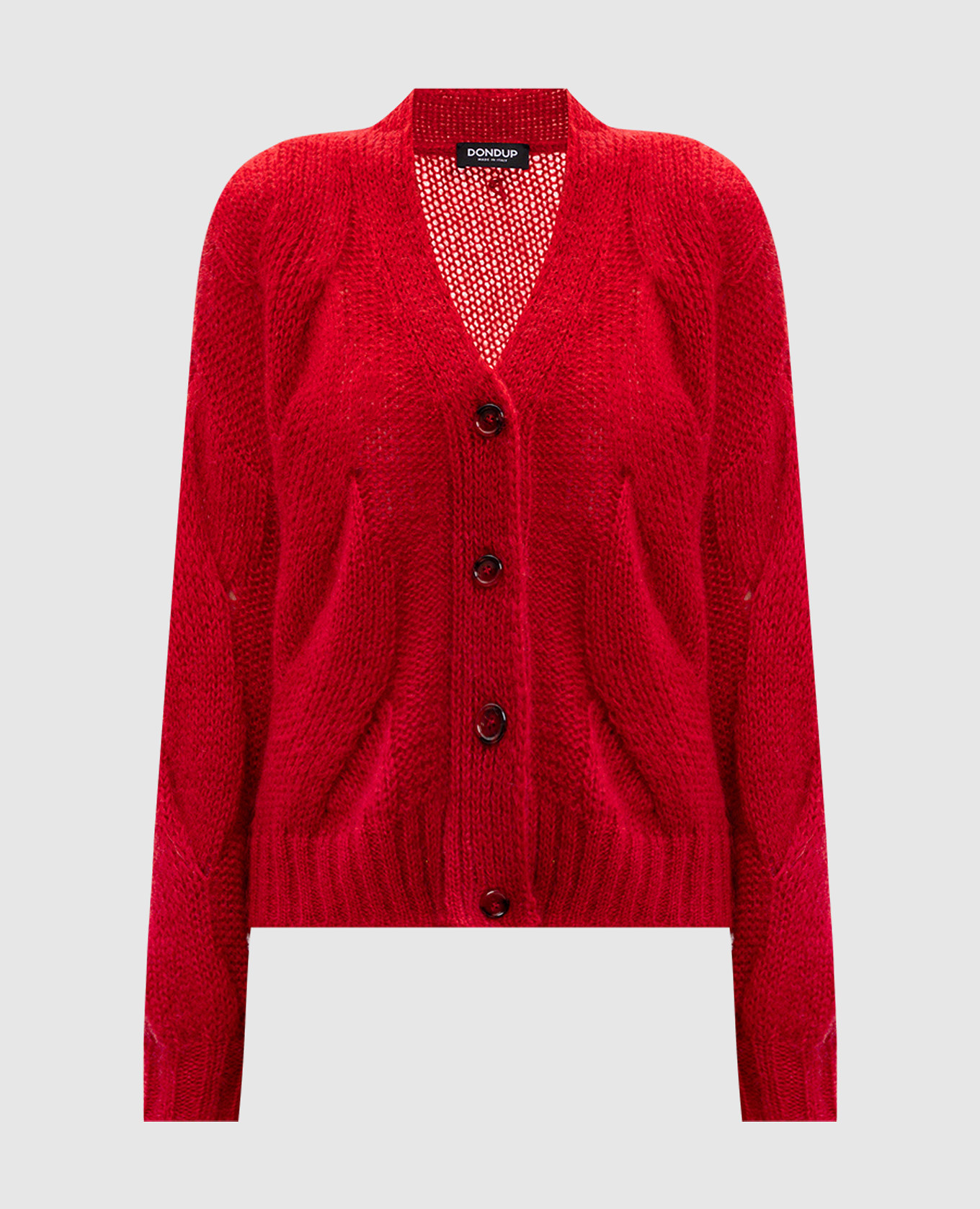 Red cardigan with wool dondup