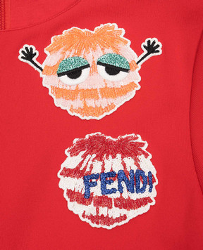 Fendi Children's red dress with branded patches JFB15069