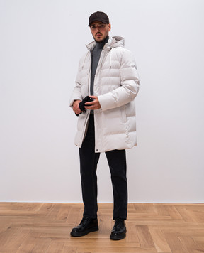 Stefano Ricci Gray down jacket with logo stitching MDJ4300120PL001Q