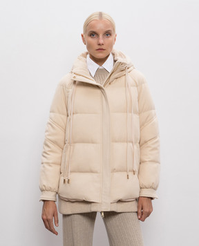 Be Florence Beige cashmere down jacket BE2518