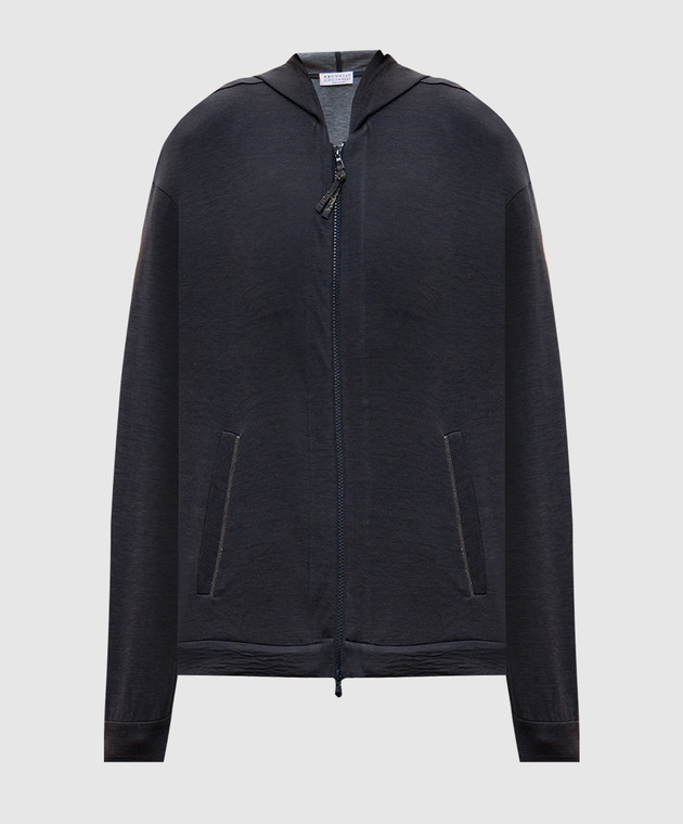 Brunello Cucinelli - Gray sports jacket with silk and monil chain