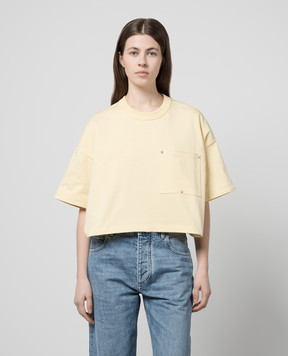Bottega Veneta Yellow cropped T-shirt 777597VKLZ0