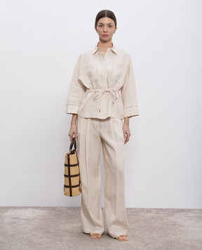 Peserico Beige linen pants P0417302629