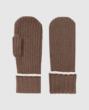 Brunello Cucinelli Brown cashmere gloves M12506389