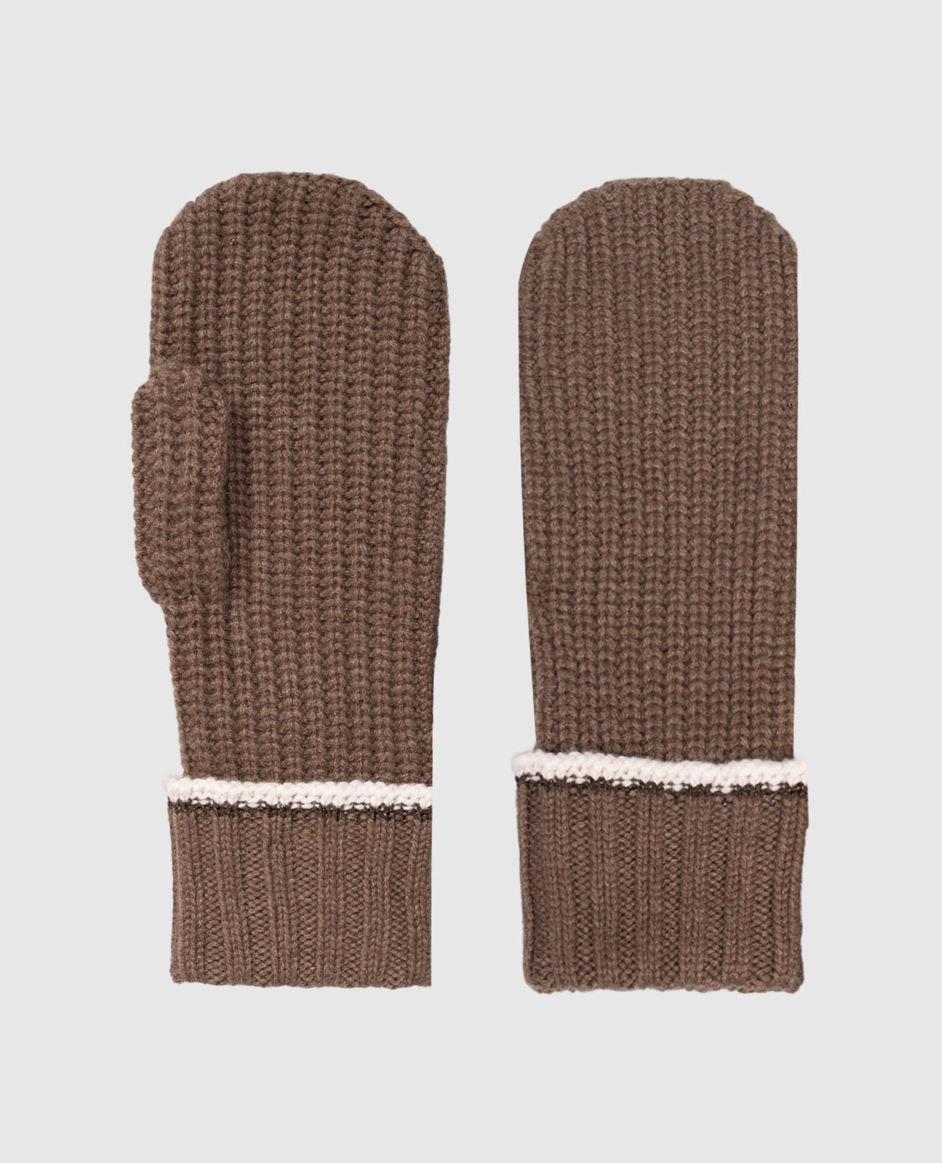 Brown cashmere gloves Brunello Cucinelli