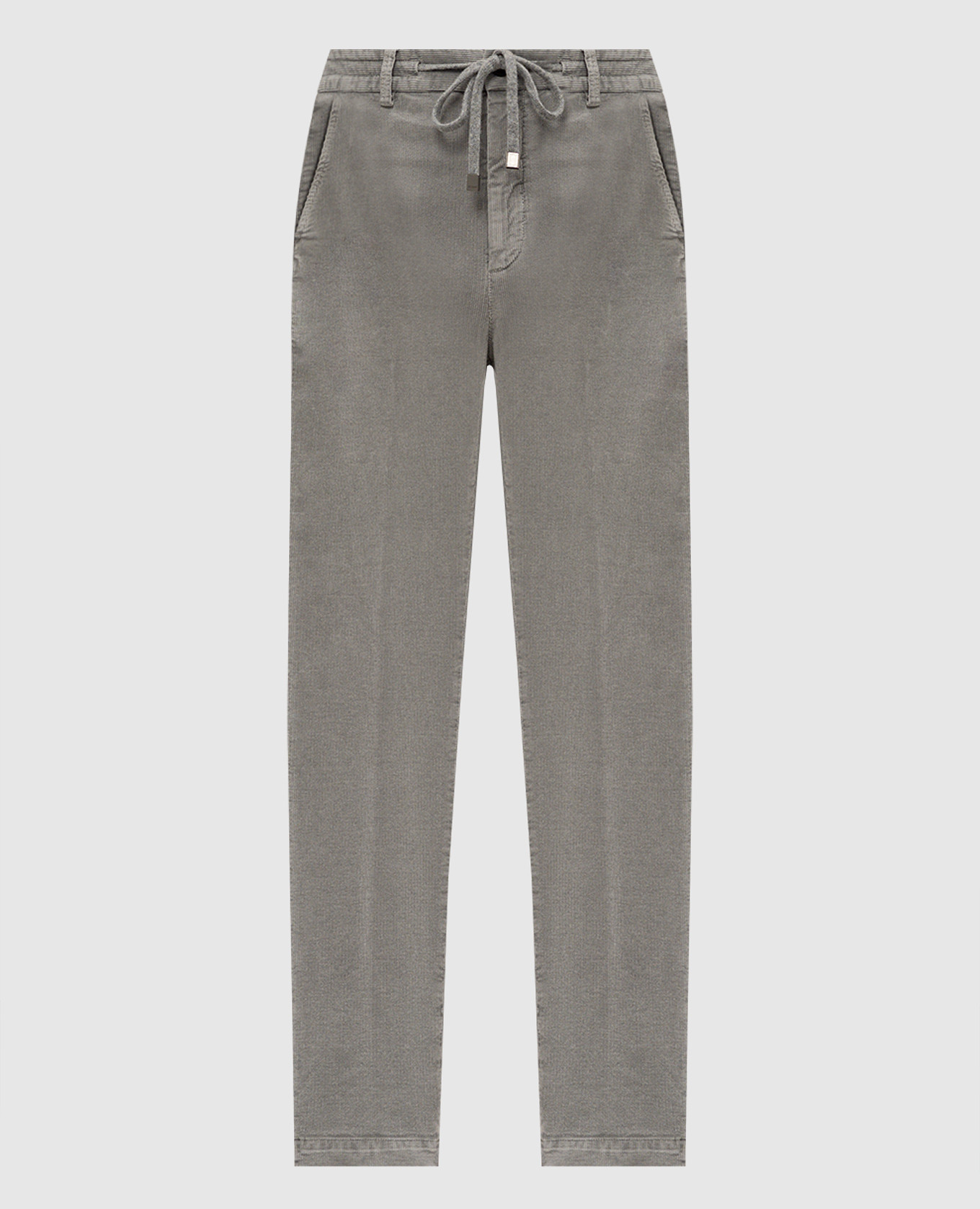 

Gray corduroy pants with metallic logo Peserico, Grey