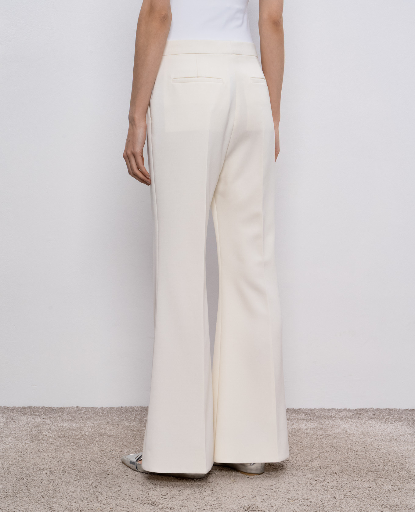 Beige wool flared pants Givenchy 4