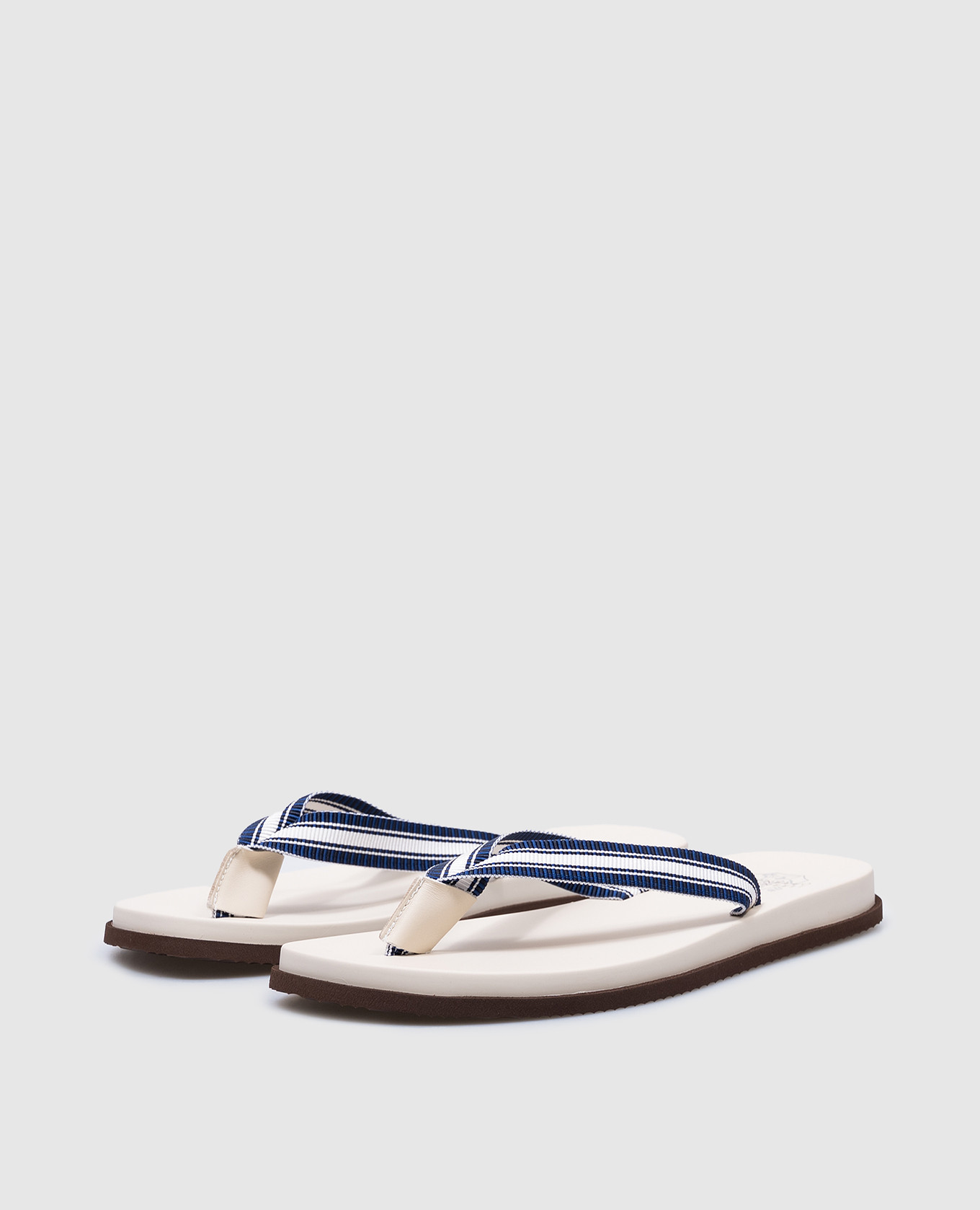 

Blue striped flip-flops with logo Brunello Cucinelli