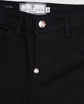 Philipp Plein Children's black slim jeans with crystals GDT0041610