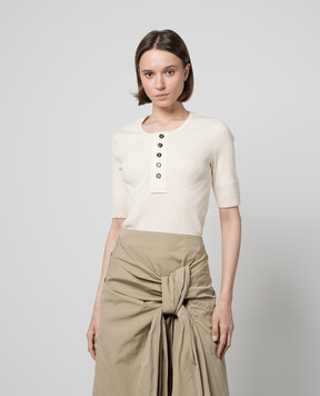 Bottega Veneta Beige t-shirt with a scar 779195V3Z60
