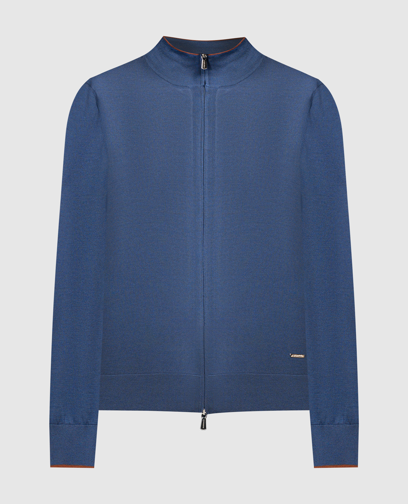 

Blue logo silk cardigan Enrico Mandelli, Синий