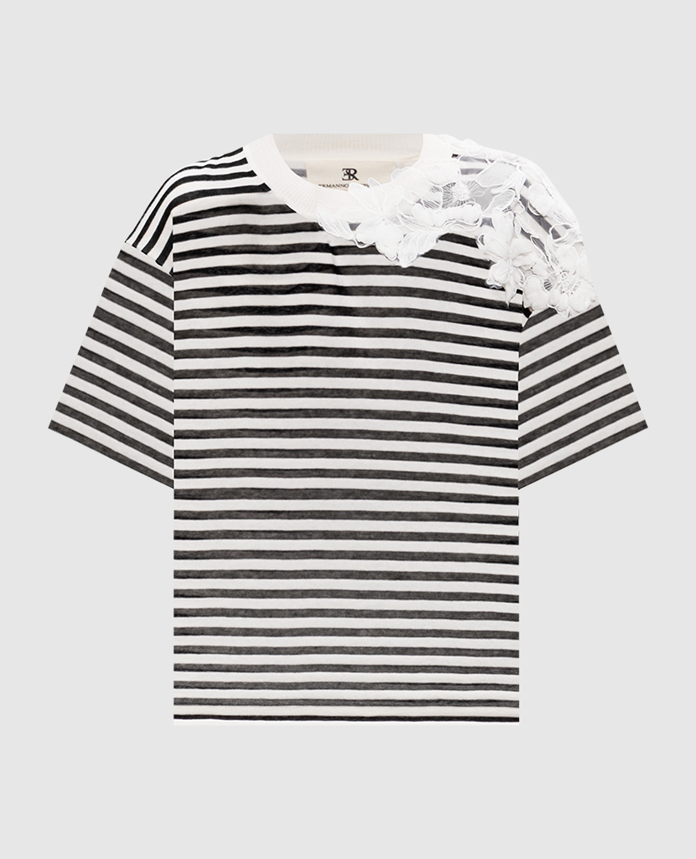 

White striped cashmere T-shirt Ermanno Scervino