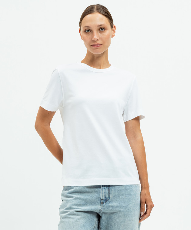 Tシャツ・カットソー BRUNELLO CUCINELLI T-shirt Monile White M0T81HA800 T-shirt with monili for Woman in White | Brunello Cucinelli