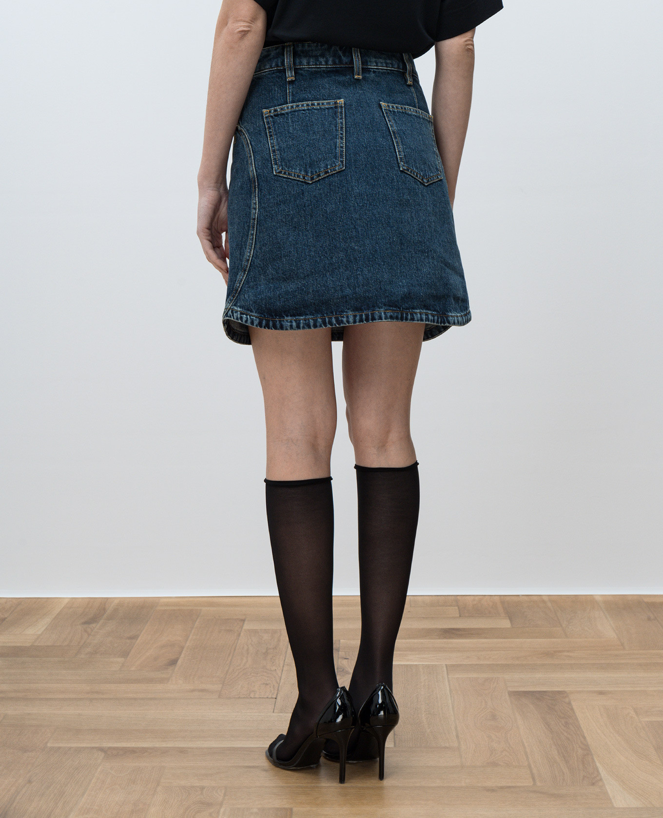 Blue denim mini skirt with a frayed effect Givenchy 4