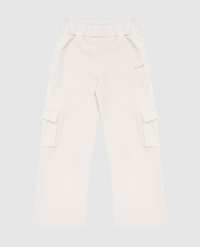 Off-White Children's gray sweatpants with logo print OGCH00BS25FLE001