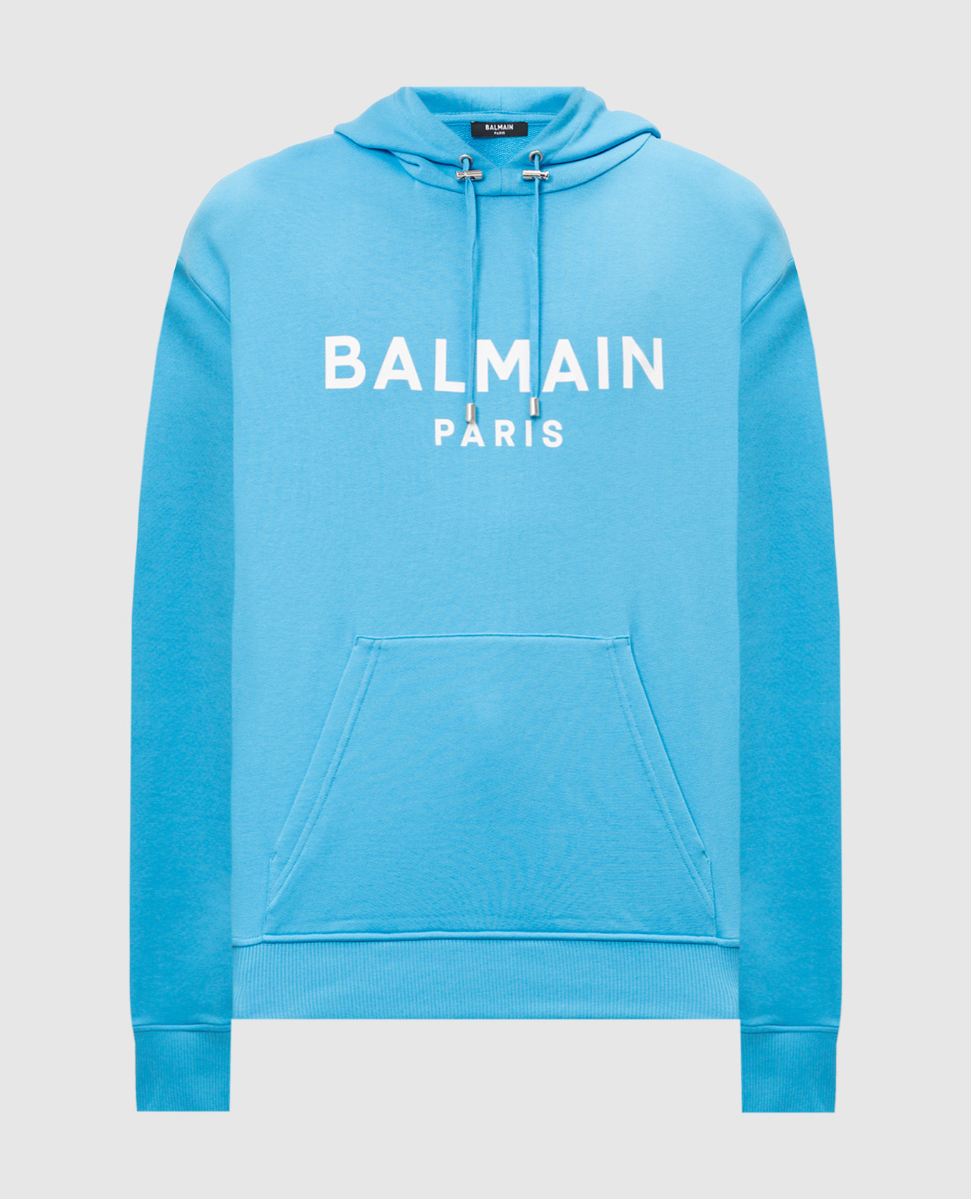 

Blue hoodie with logo print Balmain, Light blue