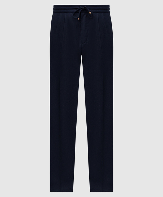 パンツ BRUNELLO CUCINELLI Woman Pants Blue MP522P9017 C4227 High-rise linen-blend wide-leg pants in blue - Brunello
