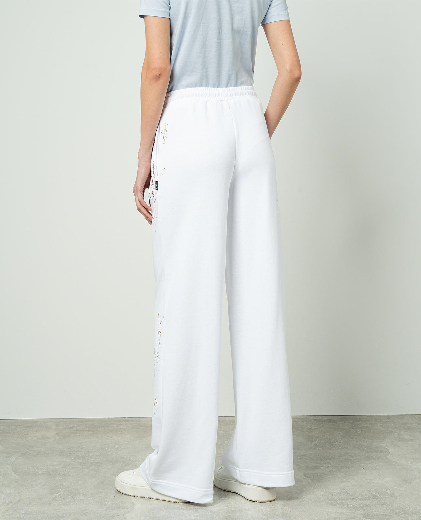 White sweatpants with logo Twinset 4