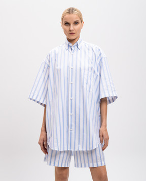 Vetements White striped shirt with logo pattern UA66SH420Lw