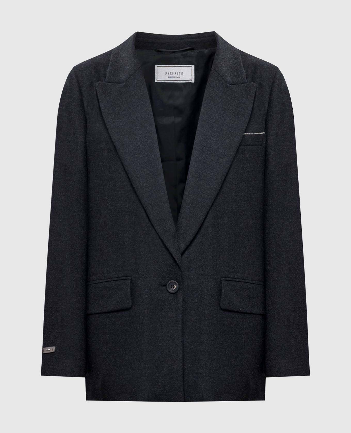 

Black wool and cashmere jacket with monil chain Peserico, Черный